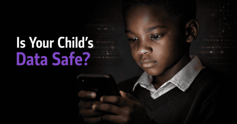 Ghanaian child using a smartphone highlighting concerns about children data protection
